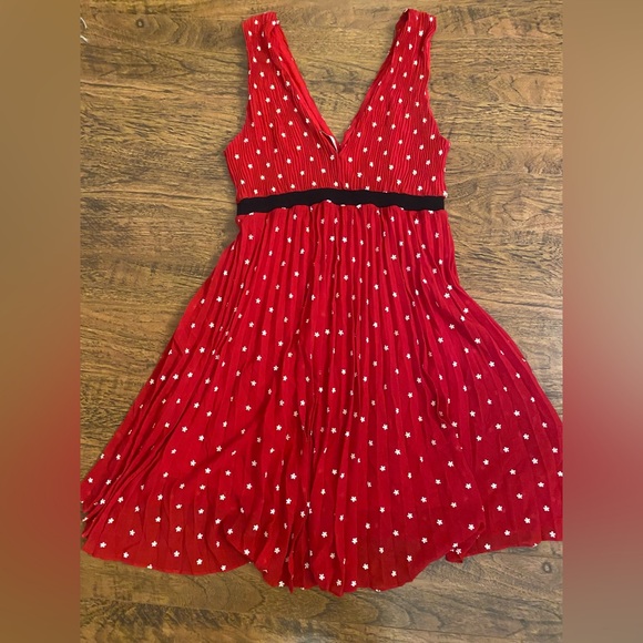 Maje Red Pleated Dress - Picture 6 of 14